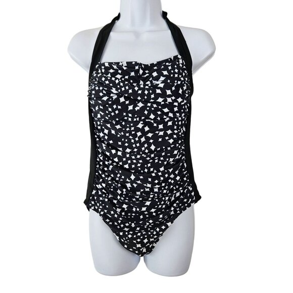 Womens Tummy Control Halter One Piece Swimsuit Ruched Push Up Size Large Beach - Picture 5 of 10